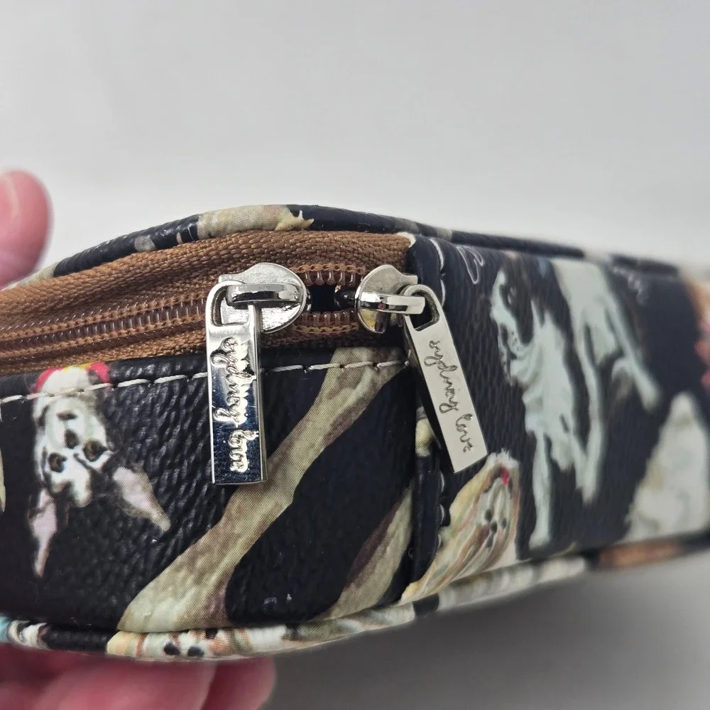 Sydney Love Dog Print Travel Jewelry Case Organizer Polka Dot Interior Black‎